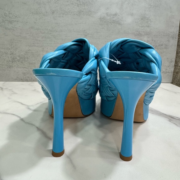 Bottega Veneta Riva Mule 90mm Sky Blue Heeled Shoes Sandals - Picture 5 of 9